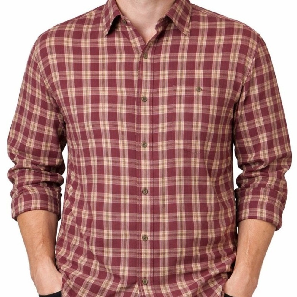 Tommy Bahama Shirt Mens XXL Brown  Plaid Cotton Button‎ Up Casual Big & Tall 2XL